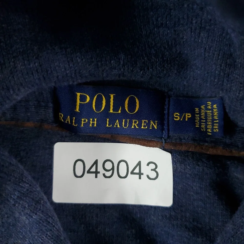 Ralph Lauren Sweater Mens Small Blue Pony Shawl Collar Pullover Sweatshirt